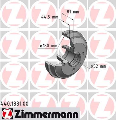 Zimmermann 440.1831.00 - Спирачен барабан vvparts.bg