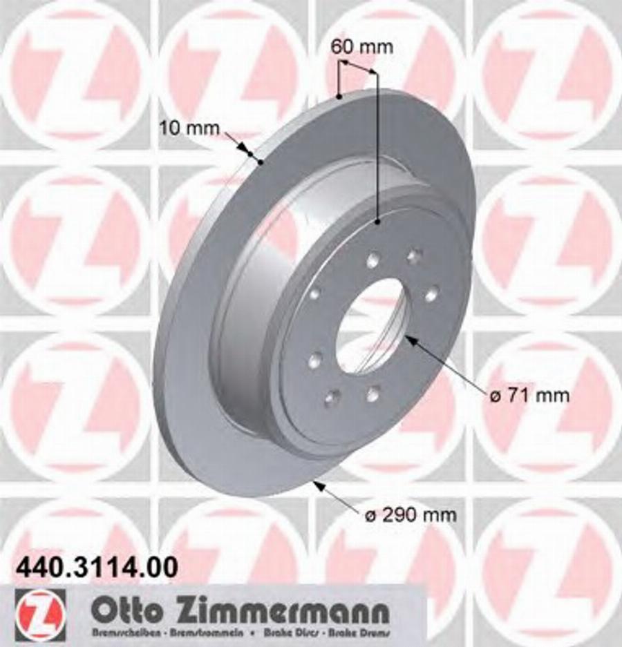 Zimmermann 440.3114.00 - Спирачен диск vvparts.bg