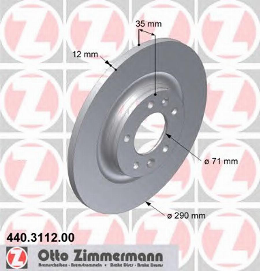 Zimmermann 440.3112.00 - Спирачен диск vvparts.bg