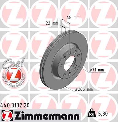 Zimmermann 440.3132.20 - Спирачен диск vvparts.bg