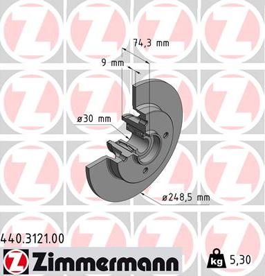 Zimmermann 440.3121.00 - Спирачен диск vvparts.bg