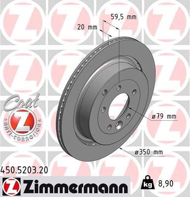 Zimmermann 450.5203.20 - Спирачен диск vvparts.bg