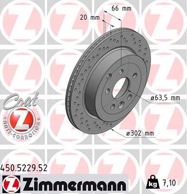 Zimmermann 450.5229.52 - Спирачен диск vvparts.bg