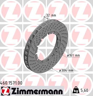 Zimmermann 460.1571.00 - Спирачен диск vvparts.bg