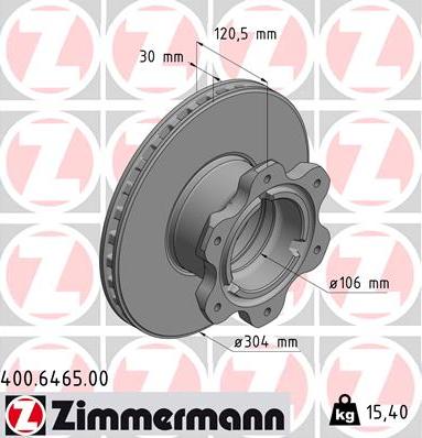 Zimmermann 400.6465.00 - Спирачен диск vvparts.bg