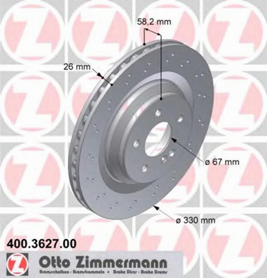 Zimmermann 400362700 - Спирачен диск vvparts.bg