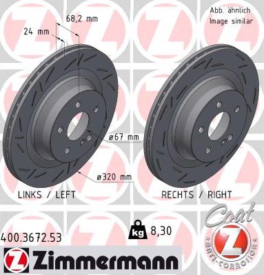 Zimmermann 400.3672.53 - Спирачен диск vvparts.bg