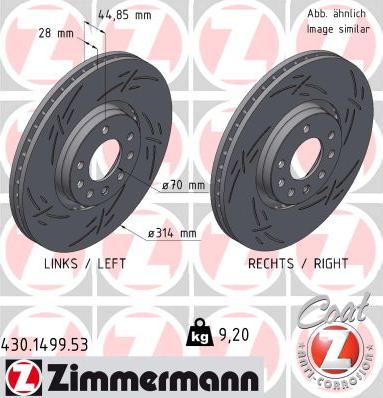 Zimmermann 430.1499.53 - Спирачен диск vvparts.bg