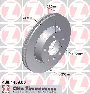 Zimmermann 430.1459.00 - Спирачен диск vvparts.bg