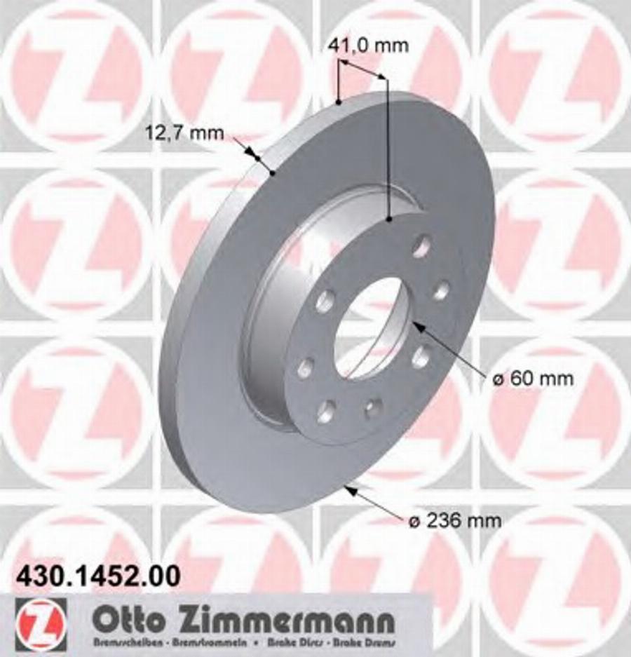 Zimmermann 430 1452 00 - Спирачен диск vvparts.bg