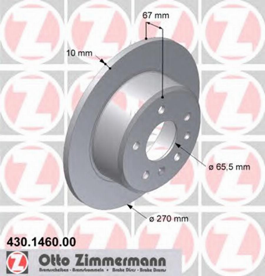 Zimmermann 430 1460 00 - Спирачен диск vvparts.bg