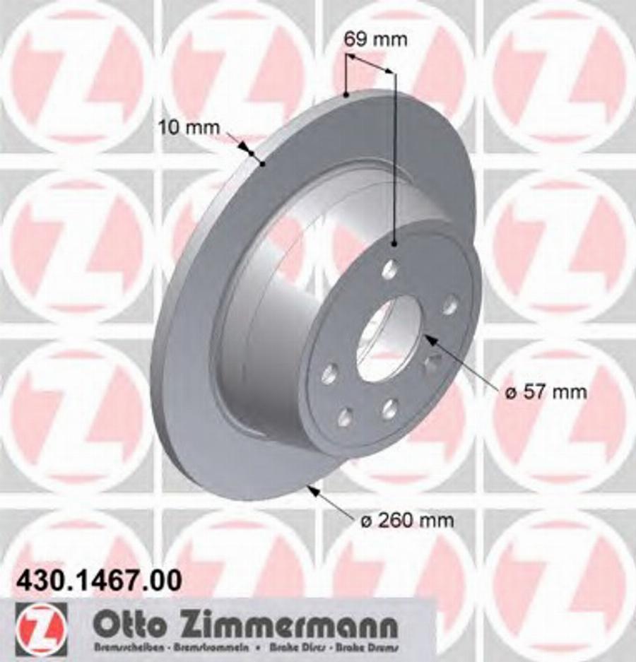 Zimmermann 430.1467.00 - Спирачен диск vvparts.bg