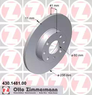 Zimmermann 430.1481.00 - Спирачен диск vvparts.bg