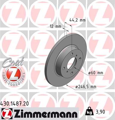 Zimmermann 430.1487.20 - Спирачен диск vvparts.bg