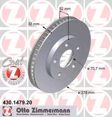 Zimmermann 430.1479.20 - Спирачен диск vvparts.bg