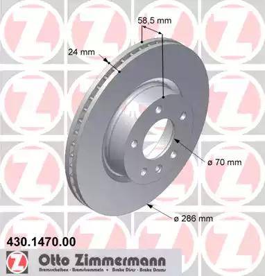 Zimmermann 430.1470.00 - Спирачен диск vvparts.bg