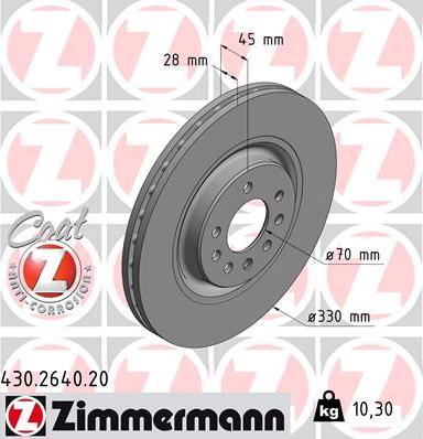 Zimmermann 430.2640.20 - Спирачен диск vvparts.bg