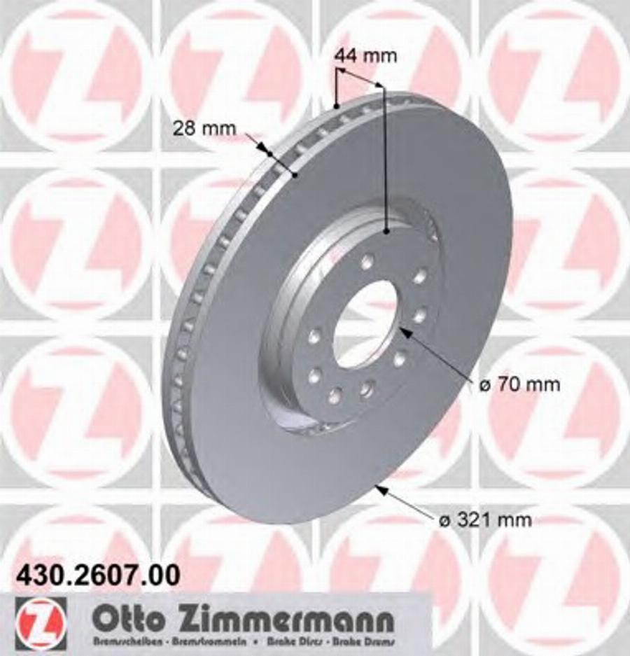 Zimmermann 430.2607.00 - Спирачен диск vvparts.bg