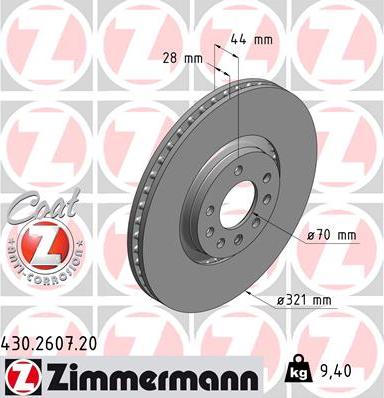 Zimmermann 430.2607.20 - Спирачен диск vvparts.bg