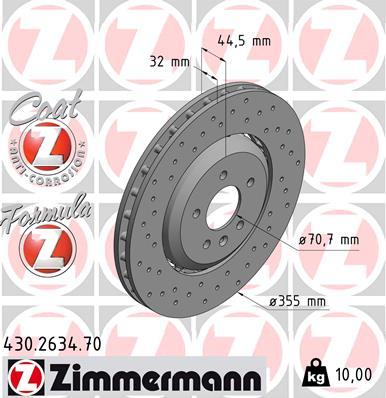 Zimmermann 430.2634.70 - Спирачен диск vvparts.bg