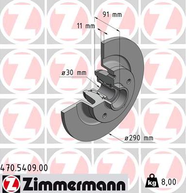 Zimmermann 470.5409.00 - Спирачен диск vvparts.bg