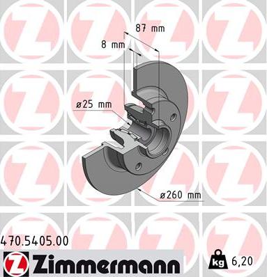Zimmermann 470.5405.00 - Спирачен диск vvparts.bg