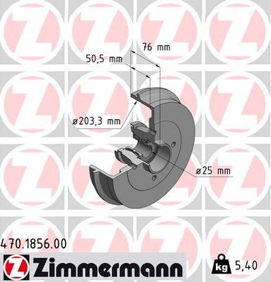 Zimmermann 470.1856.00 - Спирачен барабан vvparts.bg