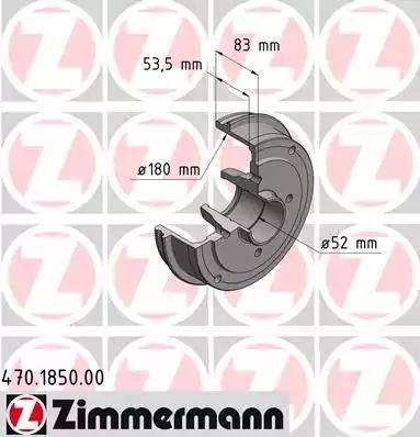 Zimmermann 470.1850.00 - Спирачен барабан vvparts.bg