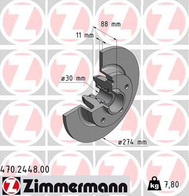 Zimmermann 470.2448.00 - Спирачен диск vvparts.bg