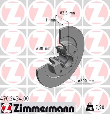 Zimmermann 470.2434.00 - Спирачен диск vvparts.bg