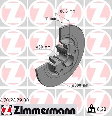 Zimmermann 470.2429.00 - Спирачен диск vvparts.bg