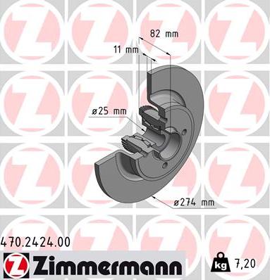 Zimmermann 470.2424.00 - Спирачен диск vvparts.bg