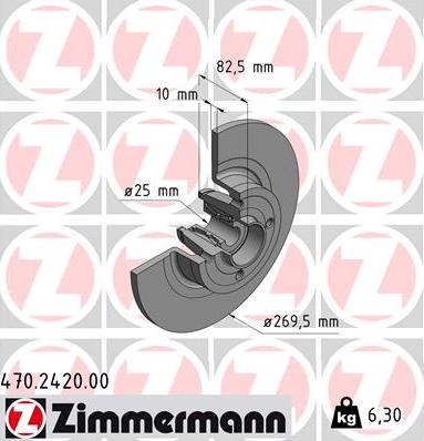 Zimmermann 470.2420.00 - Спирачен диск vvparts.bg