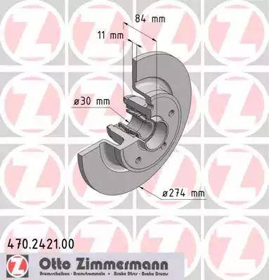 Zimmermann 470.2421.00 - Спирачен диск vvparts.bg