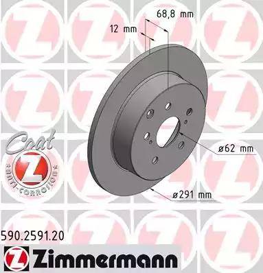 Zimmermann 590.2591.20 - Спирачен диск vvparts.bg