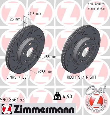 Zimmermann 590.2561.53 - Спирачен диск vvparts.bg