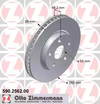 Zimmermann 590.2562.00 - Спирачен диск vvparts.bg