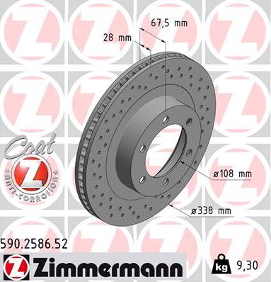 Zimmermann 590.2586.52 - Спирачен диск vvparts.bg