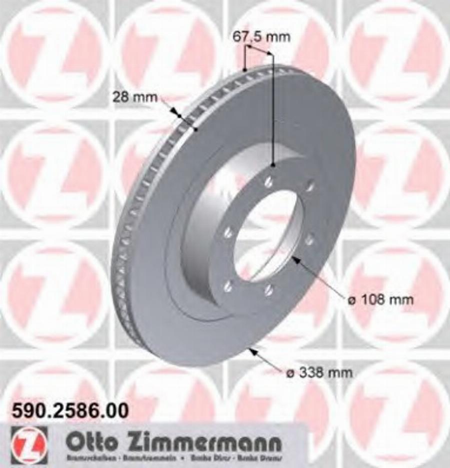 Zimmermann 590.2586.00 - Спирачен диск vvparts.bg