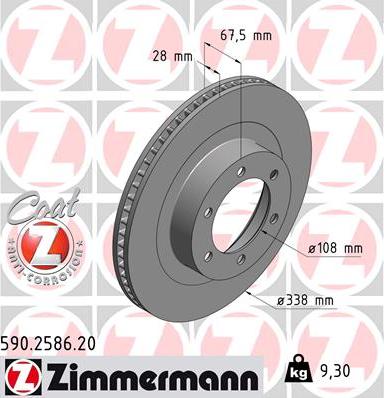 Zimmermann 590.2586.20 - Спирачен диск vvparts.bg