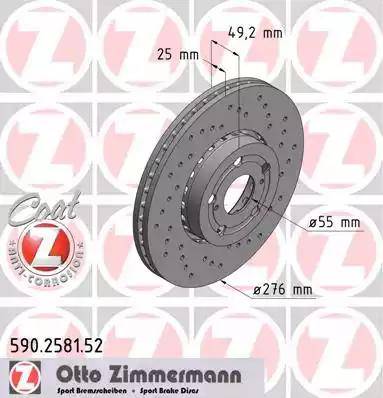 Zimmermann 590.2581.52 - Спирачен диск vvparts.bg