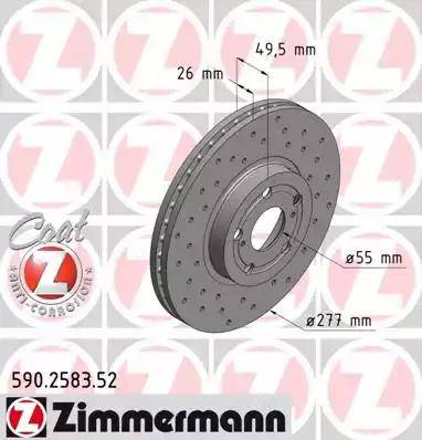 Zimmermann 590.2583.52 - Спирачен диск vvparts.bg