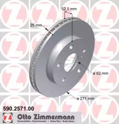 Zimmermann 590.2571.00 - Спирачен диск vvparts.bg