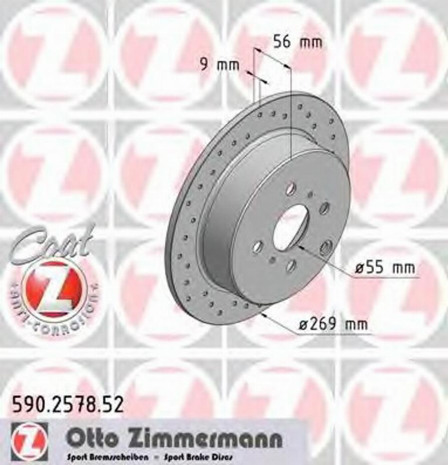 Zimmermann 590.2578.52 - Спирачен диск vvparts.bg