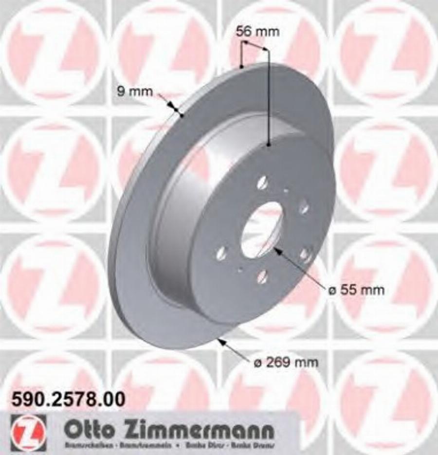 Zimmermann 590.2578.00 - Спирачен диск vvparts.bg