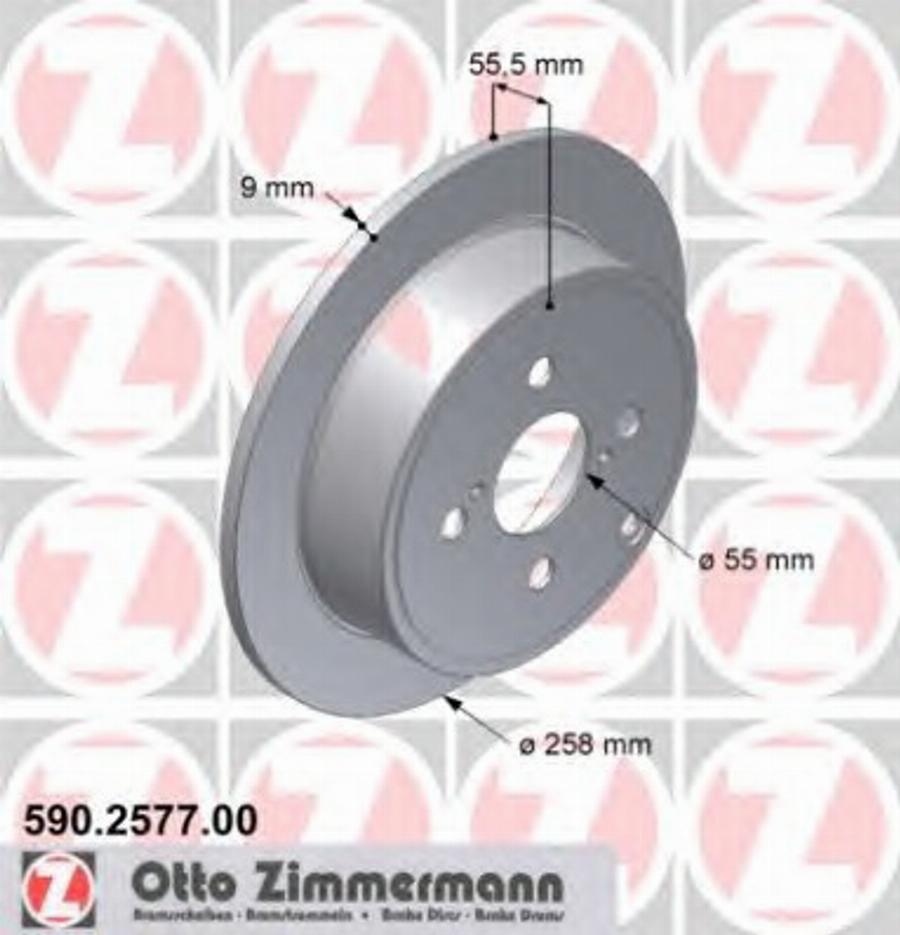 Zimmermann 590.2577.00 - Спирачен диск vvparts.bg