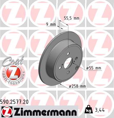 Zimmermann 590.2577.20 - Спирачен диск vvparts.bg