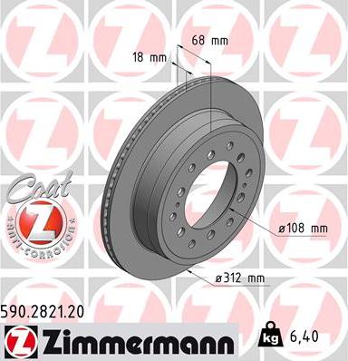 Zimmermann 590.2821.20 - Спирачен диск vvparts.bg