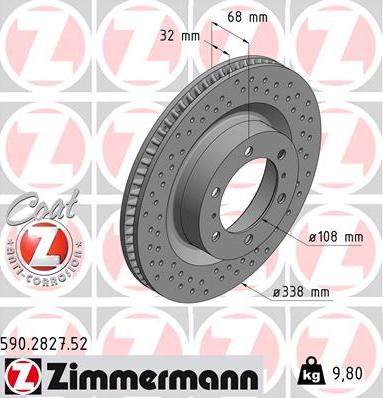 Zimmermann 590.2827.52 - Спирачен диск vvparts.bg