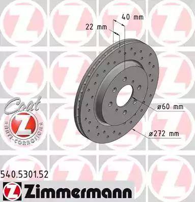 Zimmermann 540.5301.52 - Спирачен диск vvparts.bg